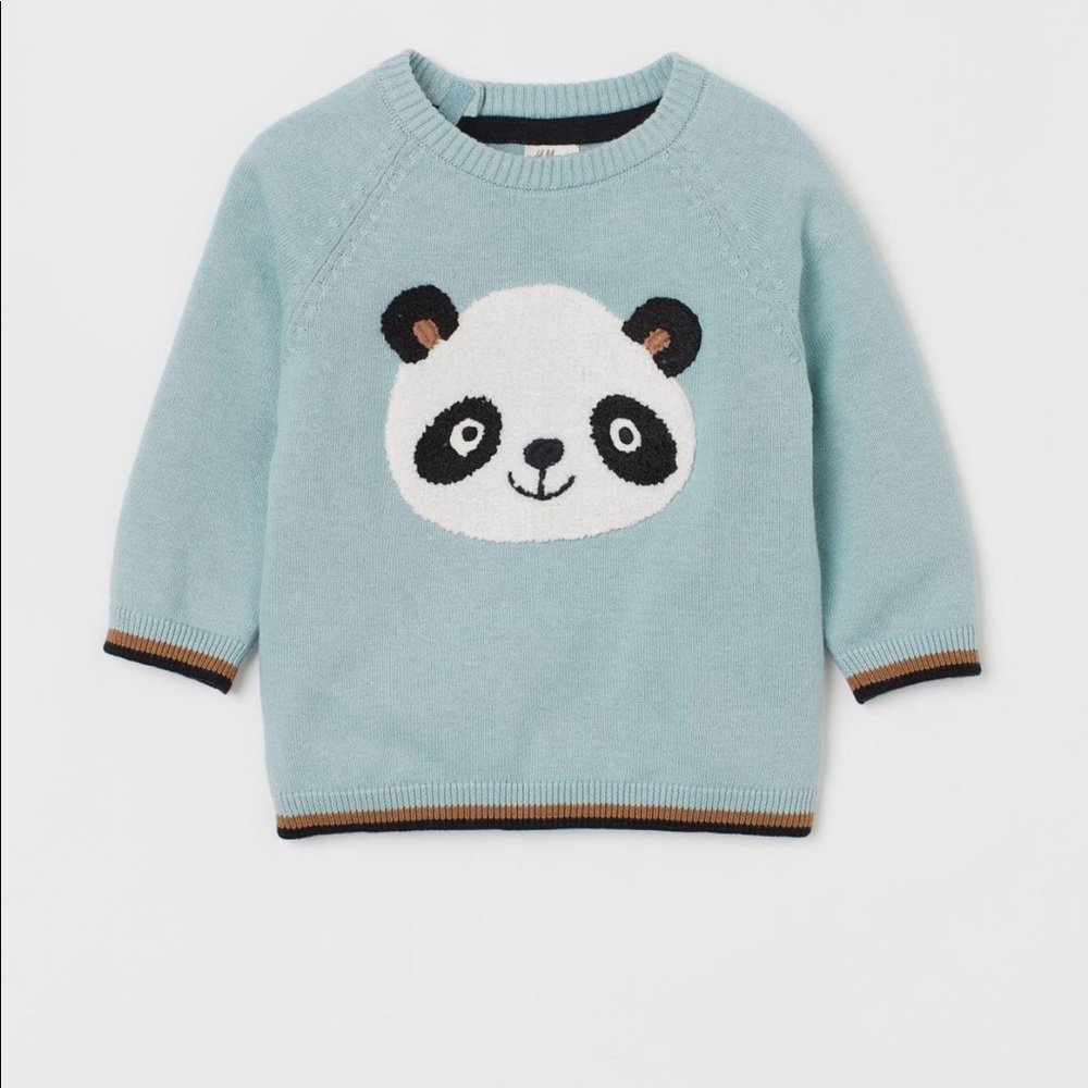 Fine knit cotton panda sweater